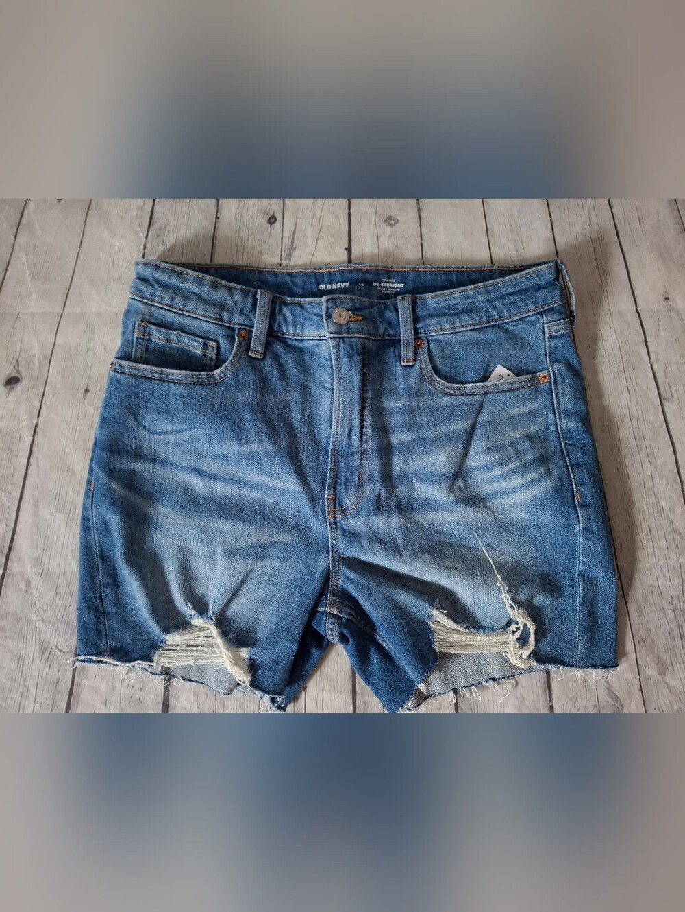 NWT Old Navy Cut Off Denim Blue Jean Shorts - Size 14